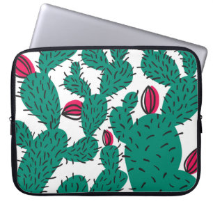 Cactus plant, vintage green seamless pattern. laptop sleeve