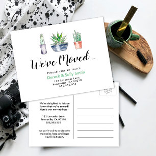 cactus plants Change of address we've moved Announcement Postcard