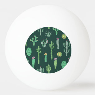 Cactus Plants: Vintage Seamless Background Ping Pong Ball