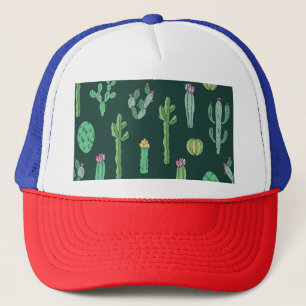 Cactus Plants: Vintage Seamless Background Trucker Hat