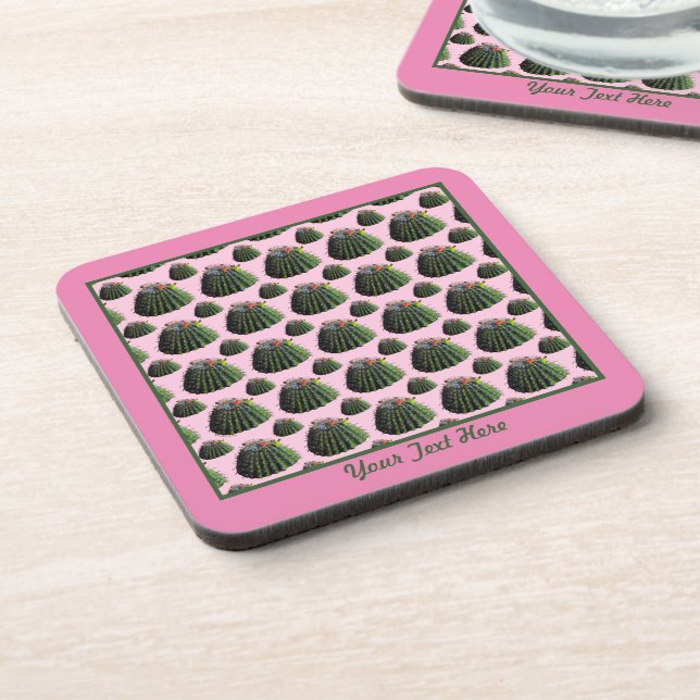 Cactus Plastic Coasters - Personalised Option (Left Side)