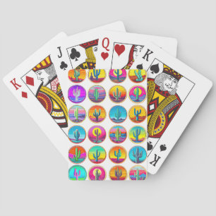 Cactus pop art succulent plants garden gardening  playing cards