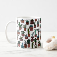 Cactus Potted Plants Cute Pattern Colourful