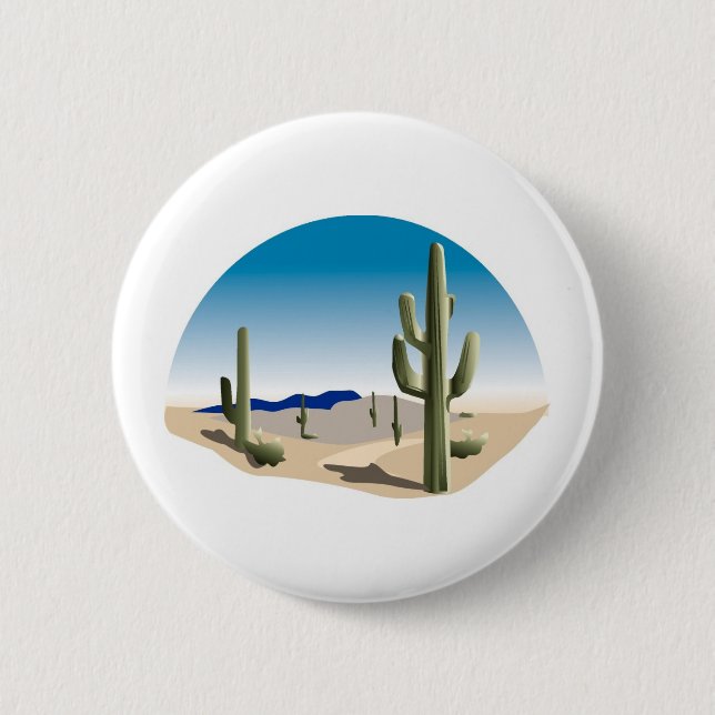 Cactus Prairie Scene 6 Cm Round Badge (Front)