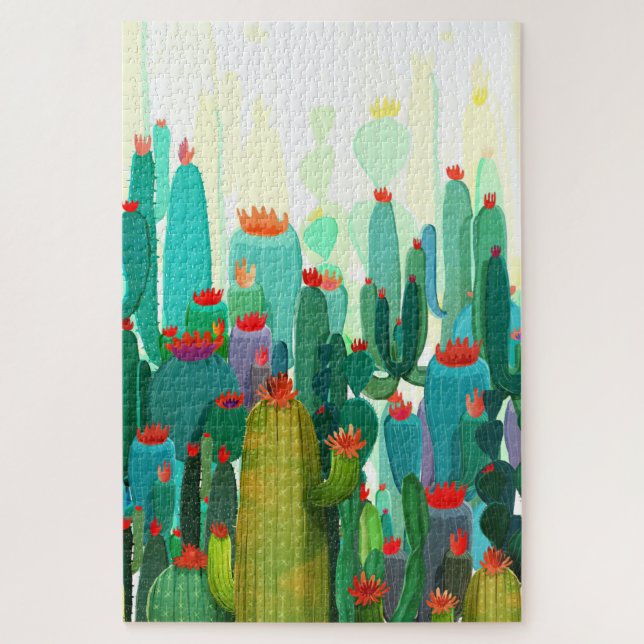 Cactus Print | A Lot Of Cactus Jigsaw Puzzle (Vertical)