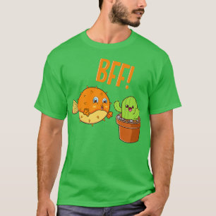 Cactus & Puffer Fish BFF Funny Bestie Kawaii Frien T-Shirt