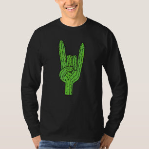 Cactus Rock And Roll Hand Desert Plant Cacti Succu T-Shirt