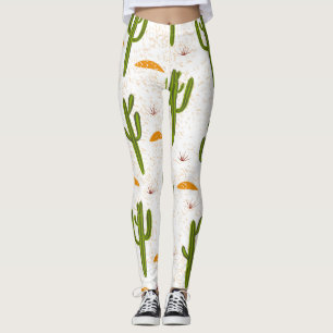 Cactus Sand: Mexican Style Seamless. Leggings