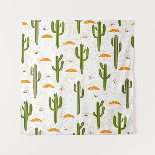 Cactus Sand: Mexican Style Seamless. Tapestry (Front)