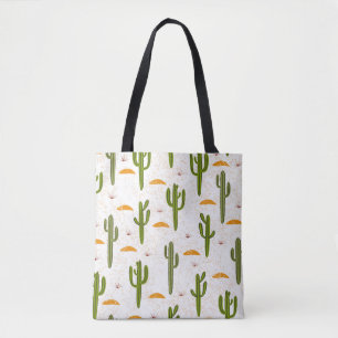 Cactus Sand: Mexican Style Seamless. Tote Bag