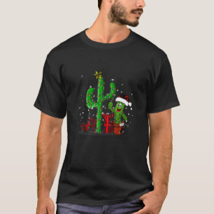 Cactus Santa hat Decoration Christmas Lights Lover T-Shirt