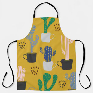 Cactus seamless pattern background. Hand drawn col Apron