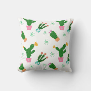 Cactus seamless vintage pattern, repeated ornamen cushion