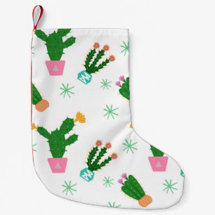 Cactus seamless vintage pattern,  repeated ornamen small christmas stocking