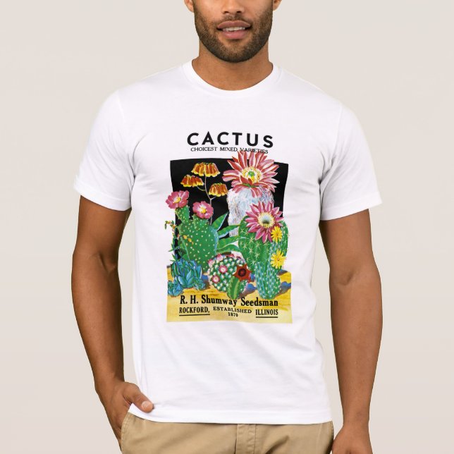 Cactus Seed Packet Label T-Shirt (Front)