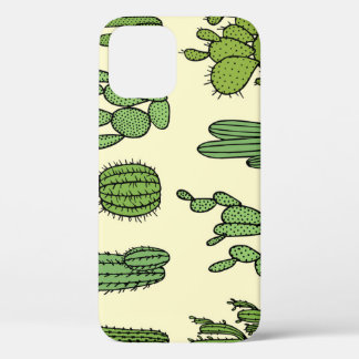 Cactus Sketch: Vintage Floral Elegance. iPhone 12 Case