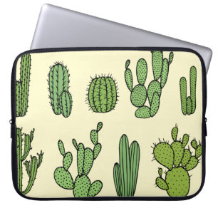 Cactus Sketch: Vintage Floral Elegance. Laptop Sleeve