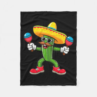 Cactus Sombrero Cinco De Mayo Mexican Cactus Party Fleece Blanket