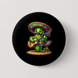 Cactus Sombrero Guitar Cinco De Mayo Boys Kids Men 6 Cm Round Badge
