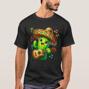 Cactus Sombrero Guitar Cinco De Mayo Boys Kids Men T-Shirt