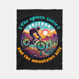 Cactus Spines Tickle Mountains Bite Mountain Bikin Fleece Blanket