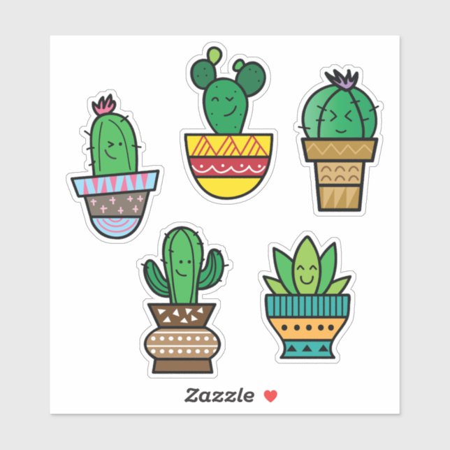 Cactus Sticker Sheet - Succulent Plant Stickers (Sheet)