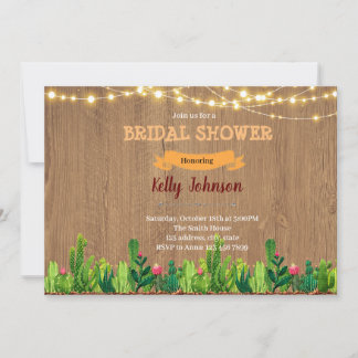 Cactus succelent graduation invitation