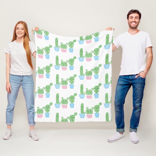 cactus, succulent, cute art fiesta, mexican, fleece blanket (In Situ)
