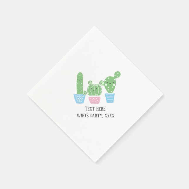 cactus, succulent, cute art fiesta, mexican, napkin (Corner)