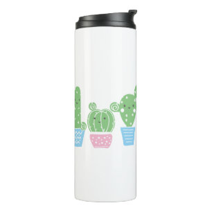 cactus, succulent, cute art fiesta, mexican, thermal tumbler