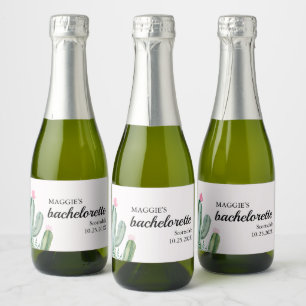 Cactus Succulent Desert Bachelorette Sparkling Wine Label