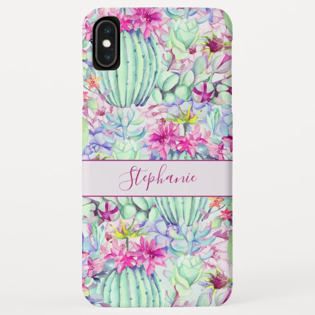 Cactus Succulent Floral Foliage Personalised Case-Mate iPhone Case (Back)