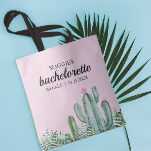 Cactus Succulent Flower Bachelorette Favor Tote Bag