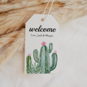 Cactus Succulent Flower Wedding Welcome Bag Favour Gift Tags