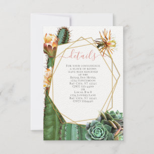 Cactus Succulent Greenery Wedding Enclosure Card