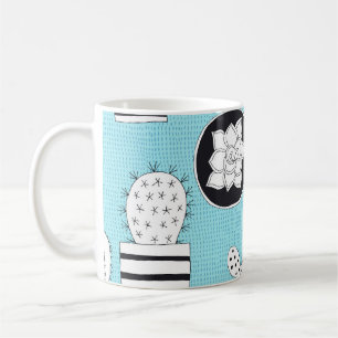 Cactus, succulent: hand-drawn seamless design. coffee mug