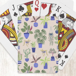 Cactus Succulent Pattern Playing Cards