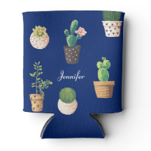 Cactus Succulent Plant Personalised Can Cooler