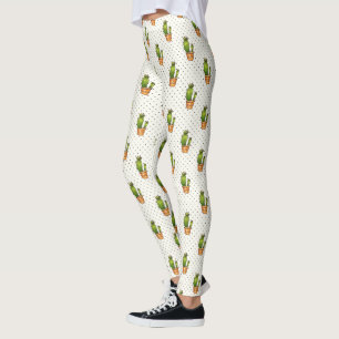Cactus & Succulent Polk Dot Pattern 3 Leggings