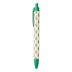 Cactus & Succulent Polk Dot Pattern Black Ink Pen