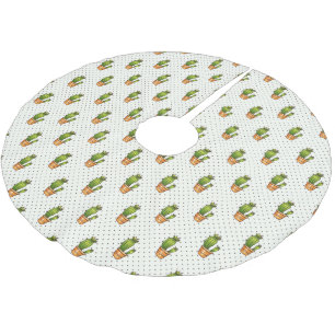 Cactus & Succulent Polk Dot Pattern Brushed Polyester Tree Skirt