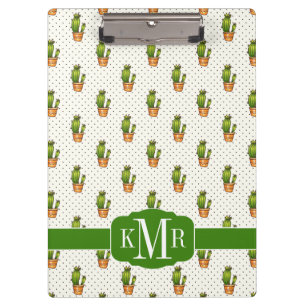 Cactus & Succulent Polk Dot Pattern Clipboard