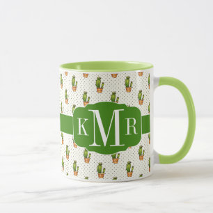 Cactus & Succulent Polk Dot Pattern Mug
