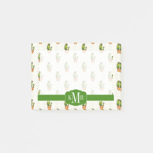 Cactus & Succulent Polk Dot Pattern Post-it Notes