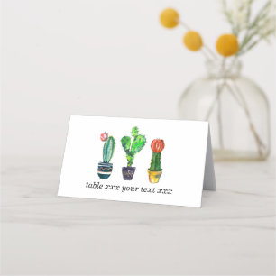 cactus, succulent, watercolor, fiesta, mexican, place card