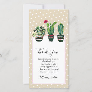 cactus, succulent, watercolor, fiesta, mexican, thank you card