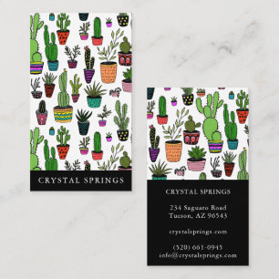 Cactus Succulents Botanical Plants Doodle Cute  Business Card