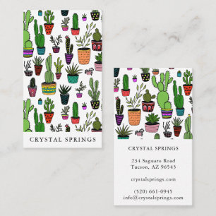 Cactus Succulents Botanical Plants Doodle Cute  Business Card