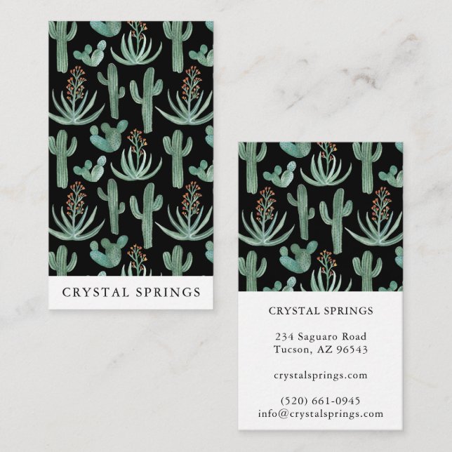 Cactus Succulents Botanical Plants Modern Chic  Business Card (Front/Back)