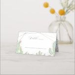 Cactus & Succulents Geometric Wedding Table Number Place Card<br><div class="desc">Cactus & Succulents Geometric Terrarium and Watercolor illustrations Wedding Design with hand painted watercolor plants, cactus, and succulents, with copper metallic foil accents and geometric terrarium top frame, and hand drawn elements and dots. A fun and Modern Look for a Spring or summer wedding, desert, or botanical venue : leafy...</div>